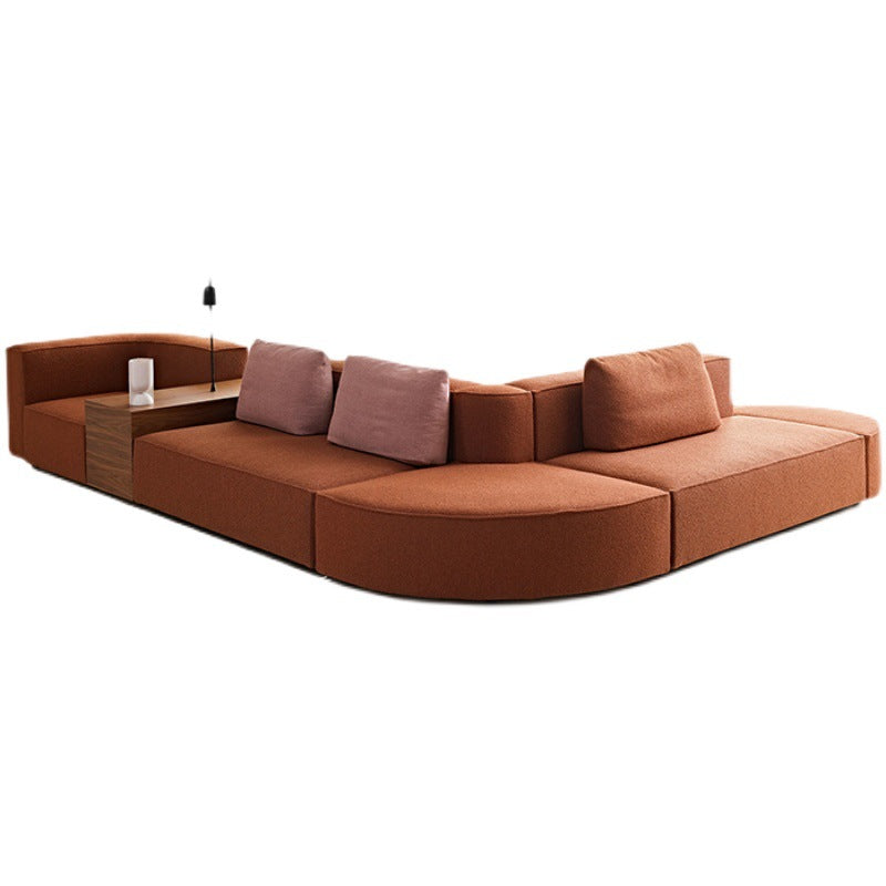 Nordic Wabi-Sabi Style Living Room Double-Sided Fabric Sofa Modular Combination Italian Minimalist Irregular Design Tofu Block Sofa