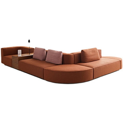 Nordic Wabi-Sabi Style Living Room Double-Sided Fabric Sofa Modular Combination Italian Minimalist Irregular Design Tofu Block Sofa