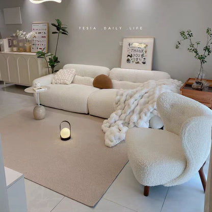 Cloud Lamb Fabric Straight Sofa